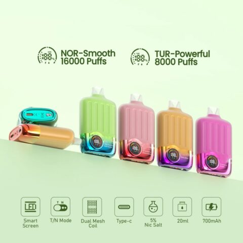 14000 Puffs Disposable Pod Vape E-Cigarette with LED Screen Rechargeable