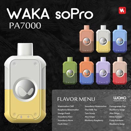 Waka soPro PA7000 7000puffs Disposable vape POD provided adjustable voltage and duo experience