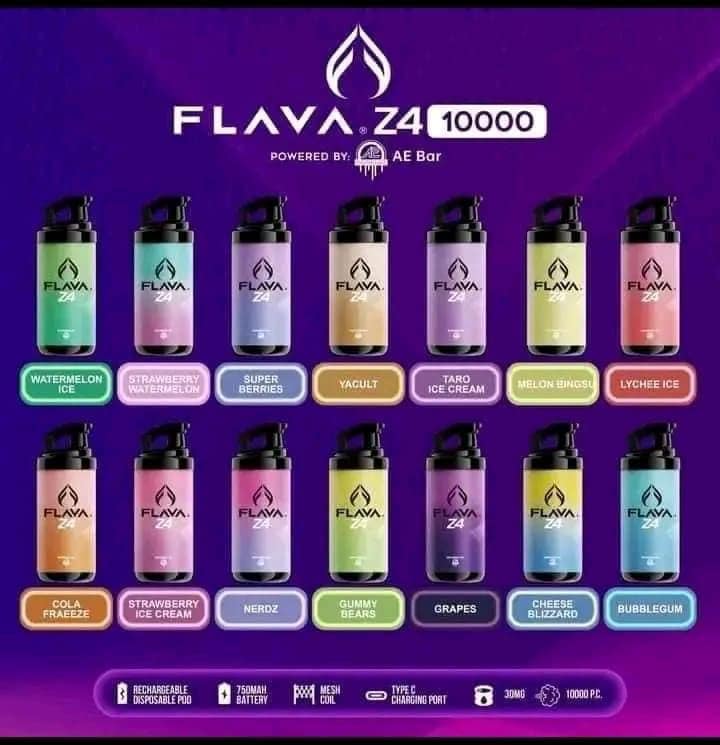 You are currently viewing FLAVA Z4 10000 puffs Disposable vape POD with adjustable airflow and rechargeable
