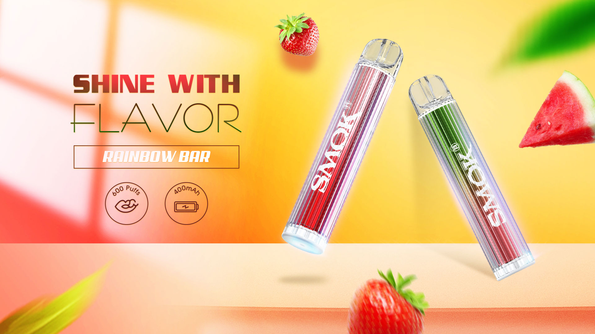 You are currently viewing RAINBOW BAR 600puffs Disposable vape the device that lights up No need to refill or recharge